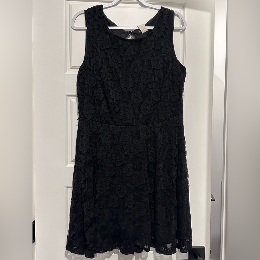 Cocomo Black Floral Lace Mini Dress